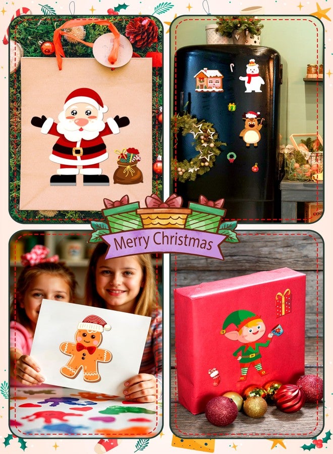 LINAYE 63 Sheets Christmas Stickers for Kids Toddlers, Make A Face Christmas Crafts Stickers for Kids, Xmas Goodie Treat Bag Stocking Stuffers Party Favors Game Activities - Image 4